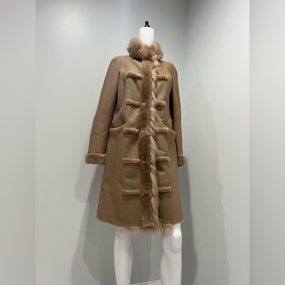 $3375 GRENN PILOT Reversible Shearling Coat size s - Picture 5 of 15